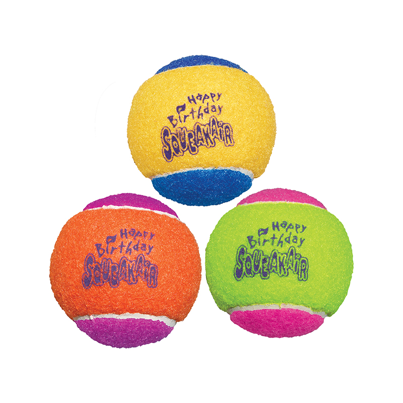 Kong® Happy Birthday Squeaker Tennis Balls 3 Pack 16260