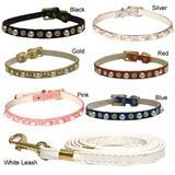 Pearl and Rhinestone Vinyl Pet Collars and Leashes 20743b