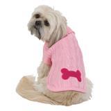 Fashion Pet™ Pink Bone Patch Cable Knit Sweater XXSmall, 6" 674003