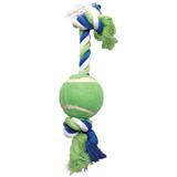 Dogit® Multicolored Knotted Rope Bone with Tennis Ball Dog Toys I000291b