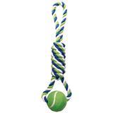 Dogit® Multicolored Spiral Tug with Tennis Ball Knotted Rope Dog Toy I000296