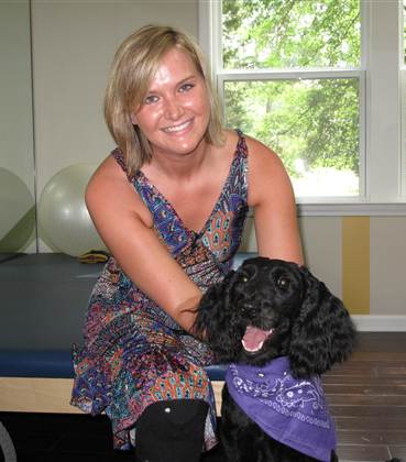 Aimee Copeland and her new service dog Belle. (The Today Show)