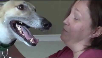 Clobberhead and his owner Erin Cramer.