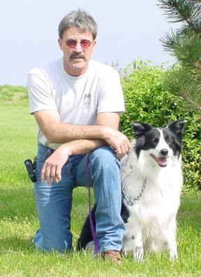 Crash and his owner Billy Tom Vaughn.