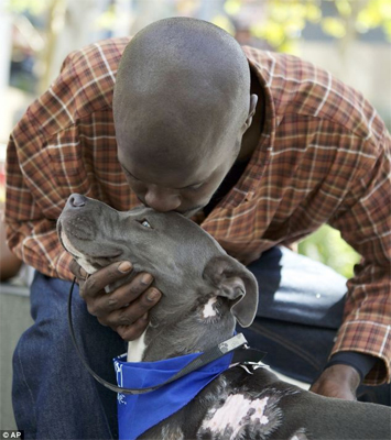 Darryl Steen and his hero canine Diamond.