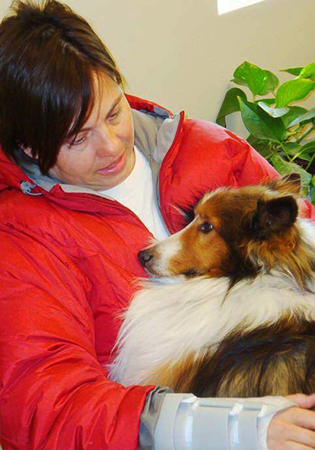 Dooley and his owner Barbara Bagley.