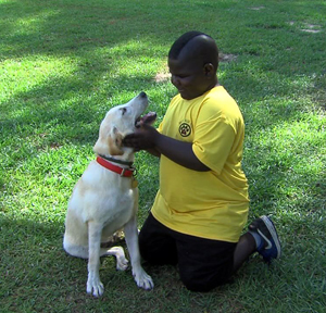 Dog discovers that his volunteer has diabetes.