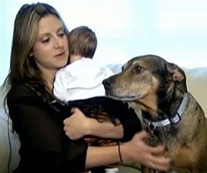 Jenna Brousseau, little Harper and their hero Duke.