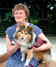 Ann Barford and her hearing dog Jinty.