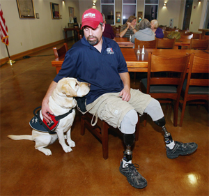 Justice and her owner Brian Field.