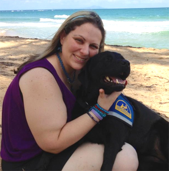 Cristina and her hearing dog Tatiana.