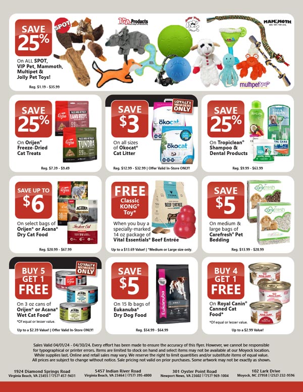 InStore Sales Flyer CareALot Pet Supply