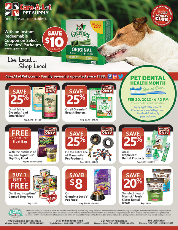In Store Sales Flyer Care A Lot Pet Supply