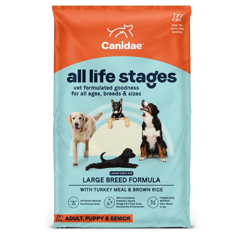 CANIDAE All Life Stages Large Breed Formula with Turkey Meal &amp; Brown Rice 30 lbs I015192