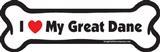 I Love My Great Dane Dog Bone Magnet 7&quot; 19050295