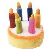 6 Candle Birthday Cake Musical Dog Toy 0388