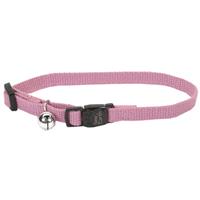 New Earth Soy Adjustable Cat Collar With Bell Rose Pink 3/8&quot; x 8-12&quot;  716211