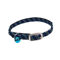 Coastal Li&#39;l Pals Elasticized Safety Kitten Collar with Reflective Thread Blue 5/16&quot; 72930