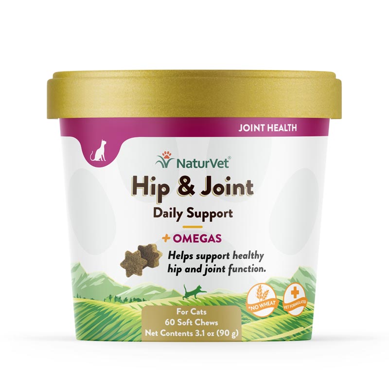 NaturVet&#174; Hip &amp; Joint Plus Omegas Soft Chews for Cats 60ct I007836