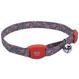 Coastal Safe Cat Adjustable Breakaway Collar with Magnetic Buckle 3/8&quot; X 8&quot;-12&quot;  Salmon Heart I008478