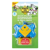 Bags on Board Waste pick-Up Dispenser &amp; Refill Bags 30ct 19062