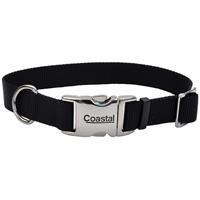 Coastal Adjustable Dog Collar with Metal Buckle Black 3/4&quot; x 14-20&quot;  28291
