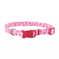 Coastal Adjustable Styles Dog Collar with Buckle Polka Dot Pink 3/8” x 8”-12” 36182