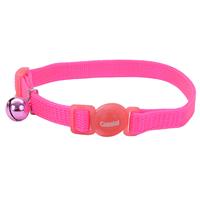 Coastal Safe Cat Adjustable Snag-Proof Breakaway Collar 3/8” x 8-12” Neon Pink  70733