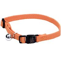 New Earth Soy Adjustable Cat Collar With Bell Pumpkin 3/8&quot; x 8-12&quot;  716215