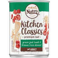 Nutro Kitchen Classics Grass Fed Lamb &amp; Brown Rice Premium Loaf Canned Dog Food 12.5 oz. I001290