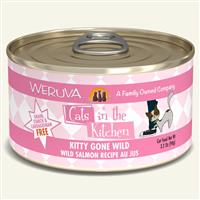 WERUVA Cats in the Kitchen Kitty Gone Wild – Wild Salmon Recipe Au Jus Canned Cat Food 3.2 oz I003047