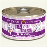 WERUVA Cats in the Kitchen La Isla Bonita - Mackerel and Shrimp Recipe Au Jus Canned Cat Food 3.2 oz I003051