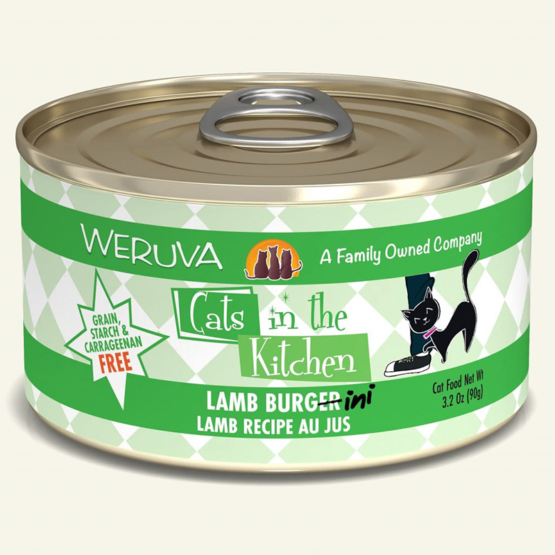 WERUVA Cats in the Kitchen Lamb Burgini - Lamb Recipe Au Jus Canned Cat Food 3.2 oz I003054