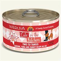 WERUVA Cats in the Kitchen Two Tu Tango - Sardine, Tuna and Turkey Recipe Au Jus Canned Cat Food 3.2 oz I003062