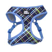 Coastal Ribbon Designer Wrap Adjustable Dog Harness Navy Blue Plaid  I006229b