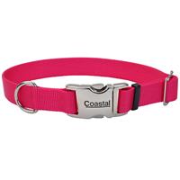 Coastal Adjustable Dog Collar with Metal Buckle Pink Flamingo 3/4&quot; x 14&quot;-20&quot;  I006473