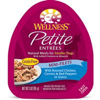 Petite Entrees Mini-Filets Roasted Chicken, Carrots &amp; Red Peppers in Gravy Dog Food 3oz Can I007357