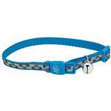 Coastal&#174; Lazer Brite&#174; Reflective Adjustable Breakaway Cat Collar Blue Lagoon Flowers  I008885