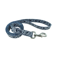 Coastal Styles Dog Leash Black Skull &amp; Crossbones 5/8&quot; x 6&#39; 32603