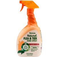 TropiClean Flea &amp; Tick Spray Home for pets 32oz. I013525