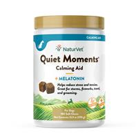 NaturVet&#174; Quiet Moments Calm Aid plus Melatonin, soft chew 180 ct. New larger size! I013975