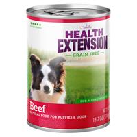 Health Extension Grain Free Beef Natural Food for Puppies &amp; Dogs 13.2 oz. I014629