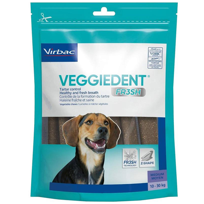 C.E.T. VEGGIEDENT FR3SH Tartar Control Chews for Dogs Medium CareA