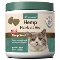 NaturVet Hemp Hairball Aid Soft Chews for Cats 60 ct I018473