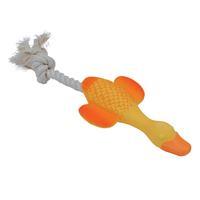 Coastal Li’l Pals Latex &amp; Rope Duck Dog Toy 8 in  I019089