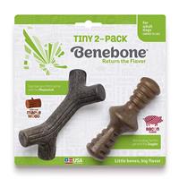 Benebone Tiny 2-Pack Maplestick &amp;  Zaggler Dog Chew Toy I021464