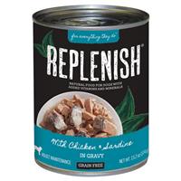 Replenish with Chicken &amp; Sardine in Gravy Canned Dog Food 13.2 oz. I021517