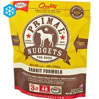 Primal Raw Frozen Nuggets for Dogs Rabbit Formula 3 lbs