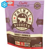 Primal Raw Frozen Nuggets for Cats Turkey Formula 3 lbs