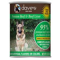 Dave’s 95% Premium Beef &amp; Beef Liver Grain-Free Recipe Can Food for Dogs 12.5 oz. I007328
